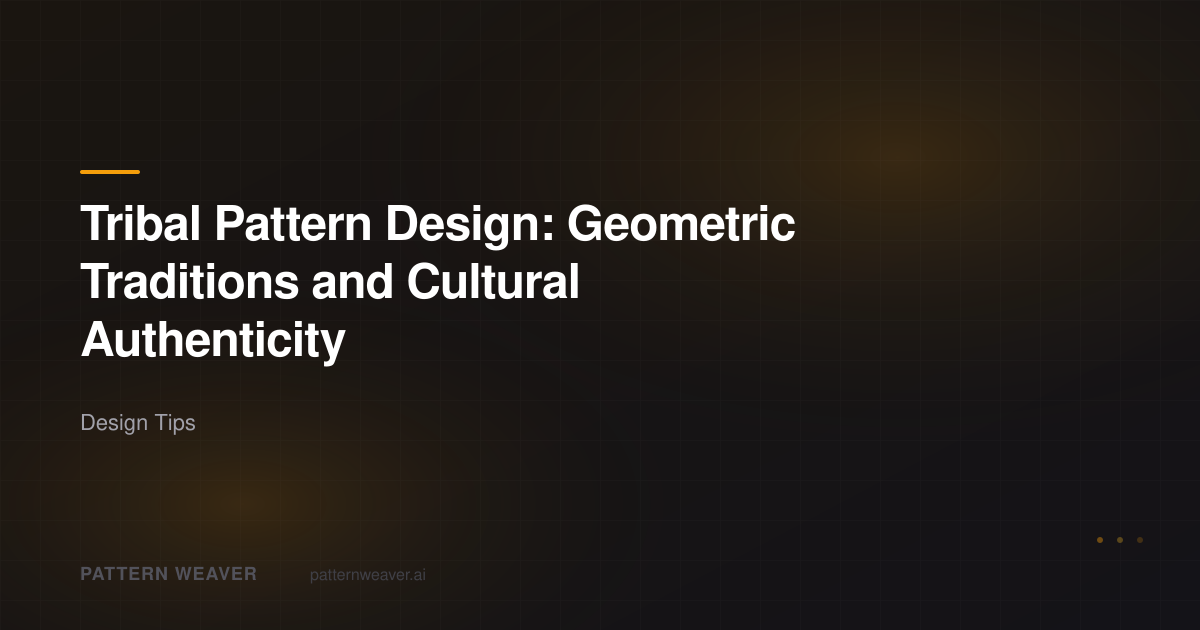 Tribal Pattern Generator & Design Guide | Pattern Weaver