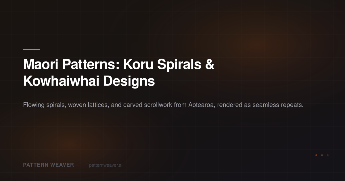 Maori Patterns: Seamless Koru & Kowhaiwhai | Pattern Weaver