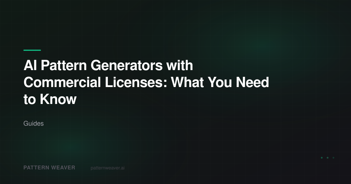 AI Pattern Generators with Commercial Licenses: What You Need to Know ...