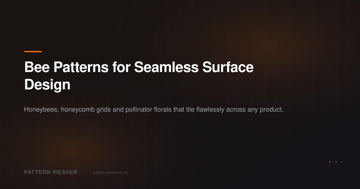 Bee Patterns: Seamless Honeybee Designs | Pattern Weaver