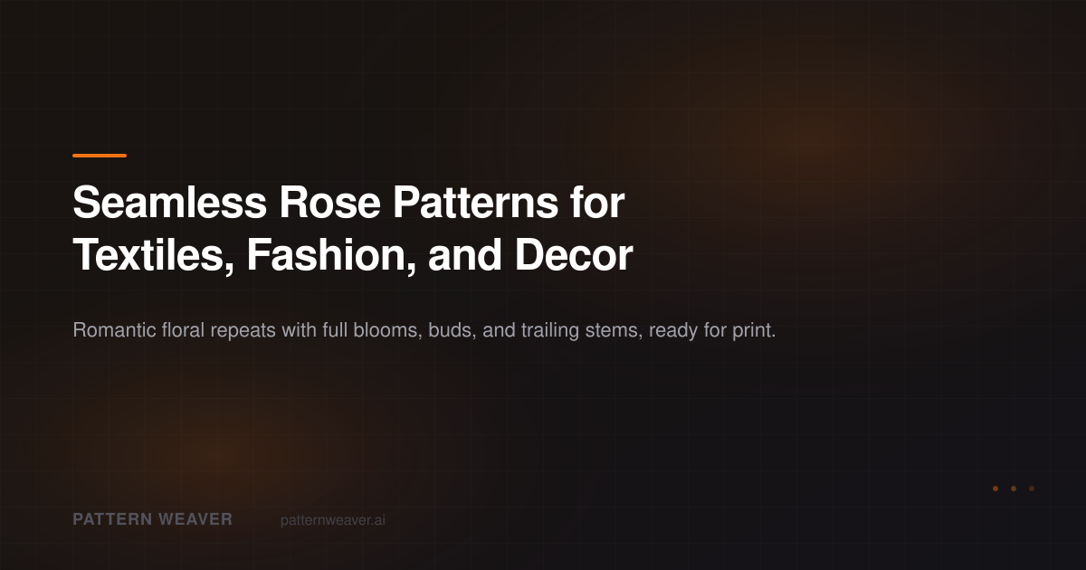 Rose Patterns: Seamless Floral Designs | Pattern Weaver