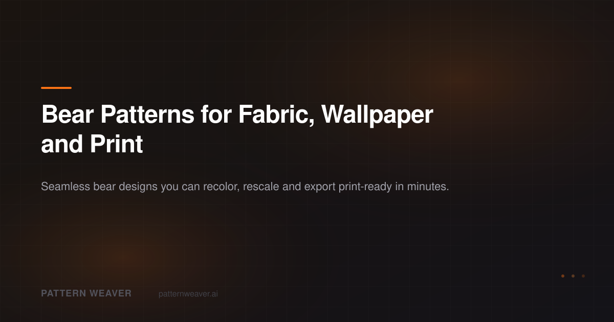 Bear Patterns: Seamless Designs to Download | Pattern Weaver