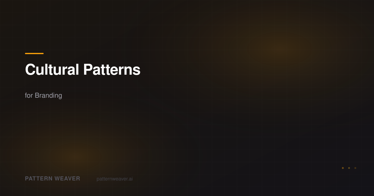 Cultural Patterns for Branding — AI Pattern Generator | Pattern Weaver