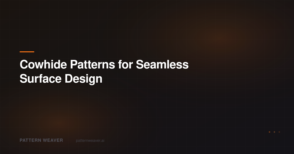 Cowhide Patterns: Seamless Animal Hide Designs | Pattern Weaver