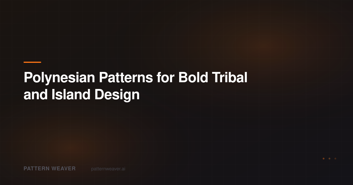 Polynesian Patterns: Tribal Tattoo Designs | Pattern Weaver