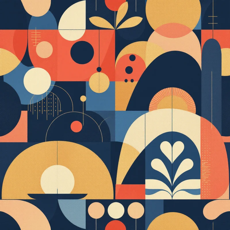 Seamless abstract bauhaus primary pattern tile