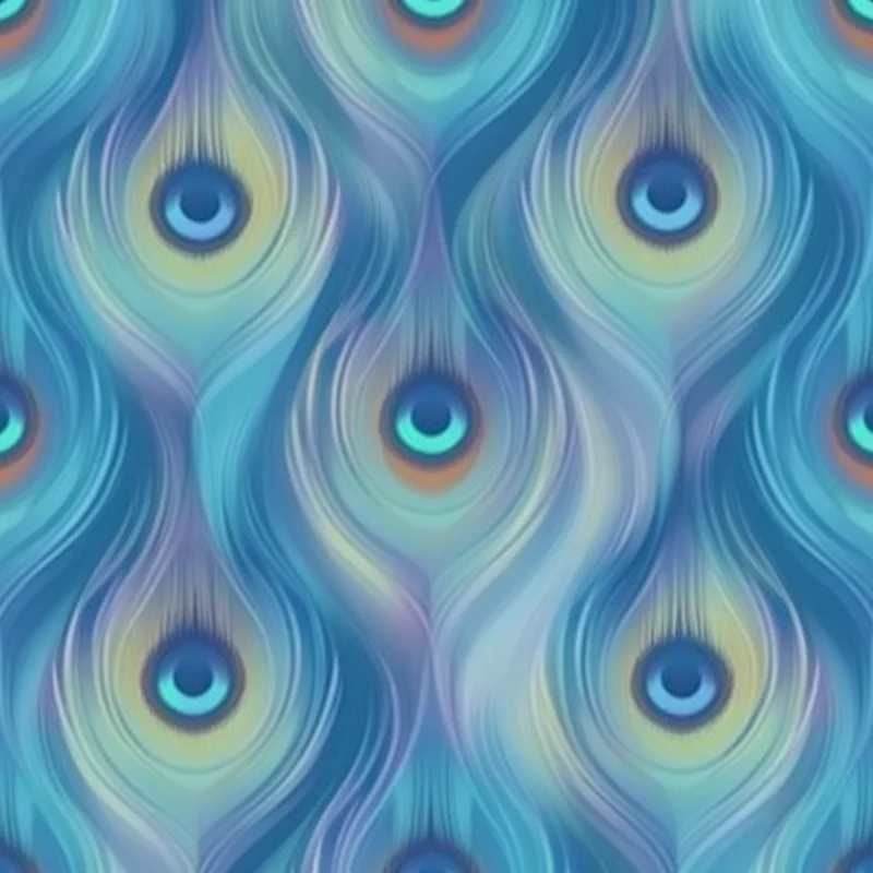 Seamless animal peacock teal pattern tile
