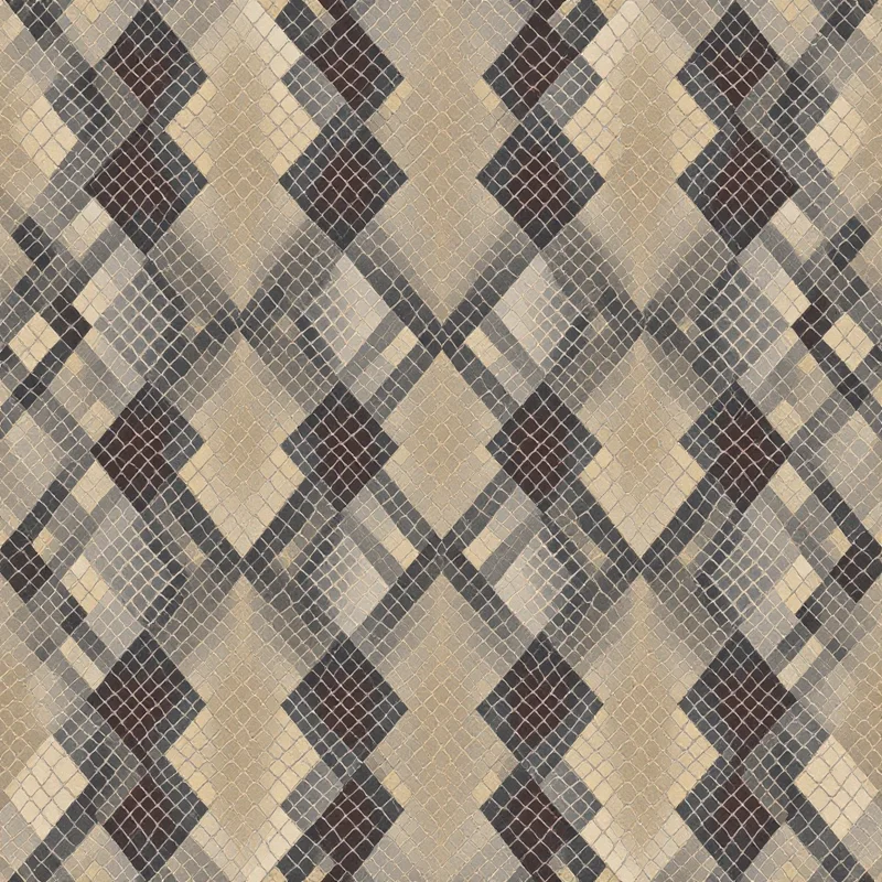 Seamless animal snake metallic pattern tile