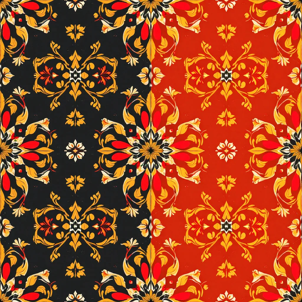 Baroque ornamental pattern in red and gold — Pattern Weaver showcase