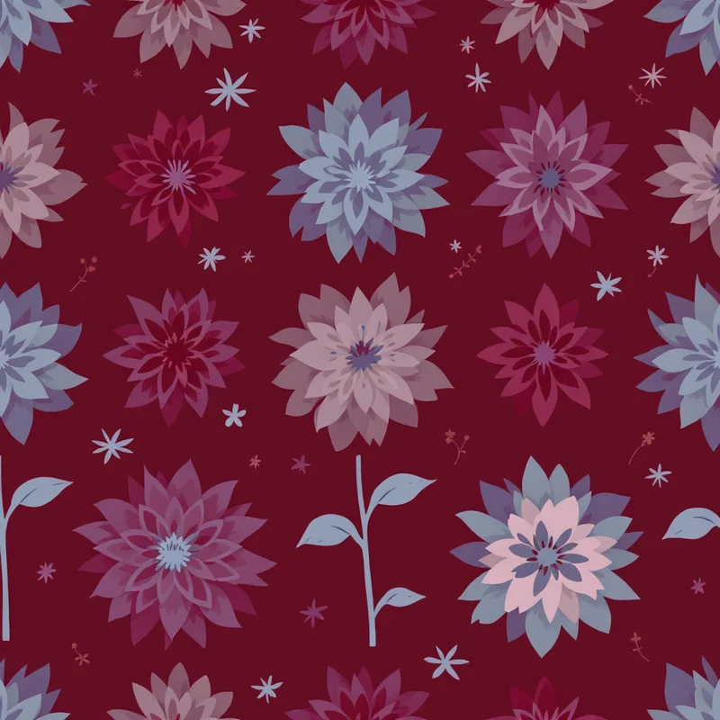 Seamless botanical dahlia purple pattern tile