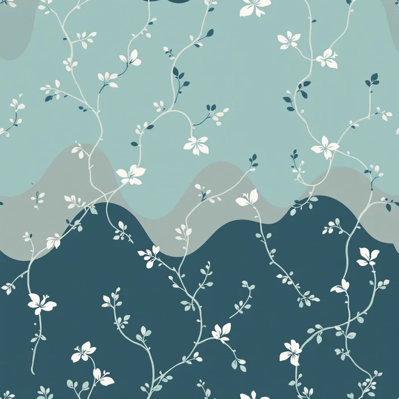 Seamless botanical vine sage pattern tile