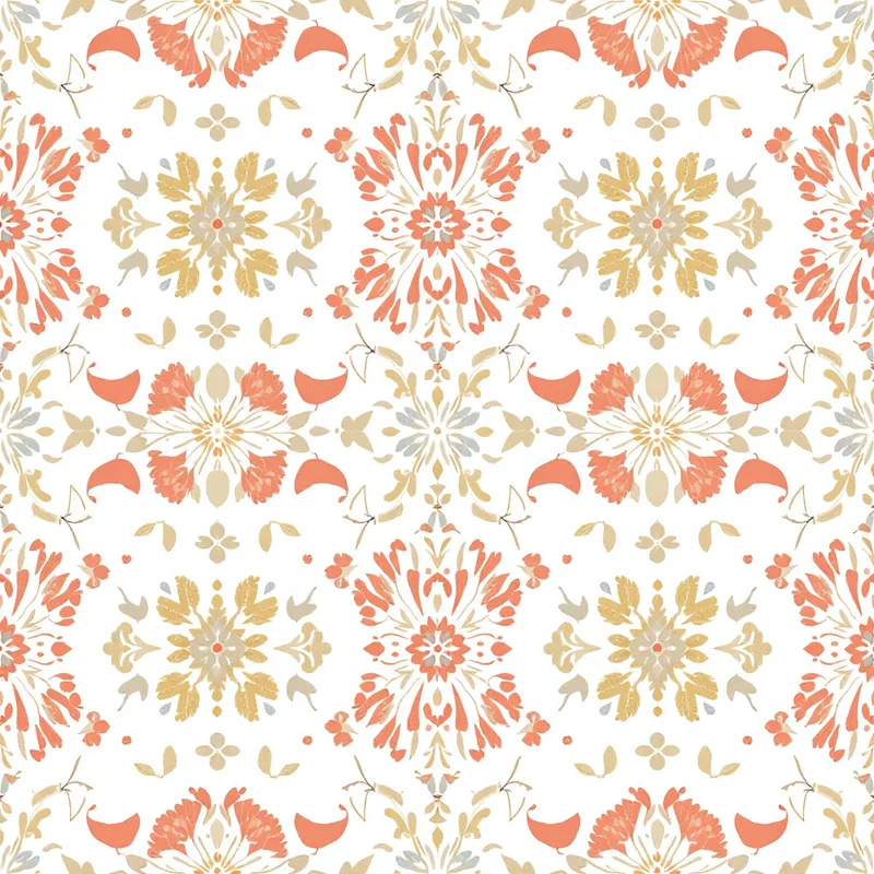 Seamless cultural folk red pattern tile