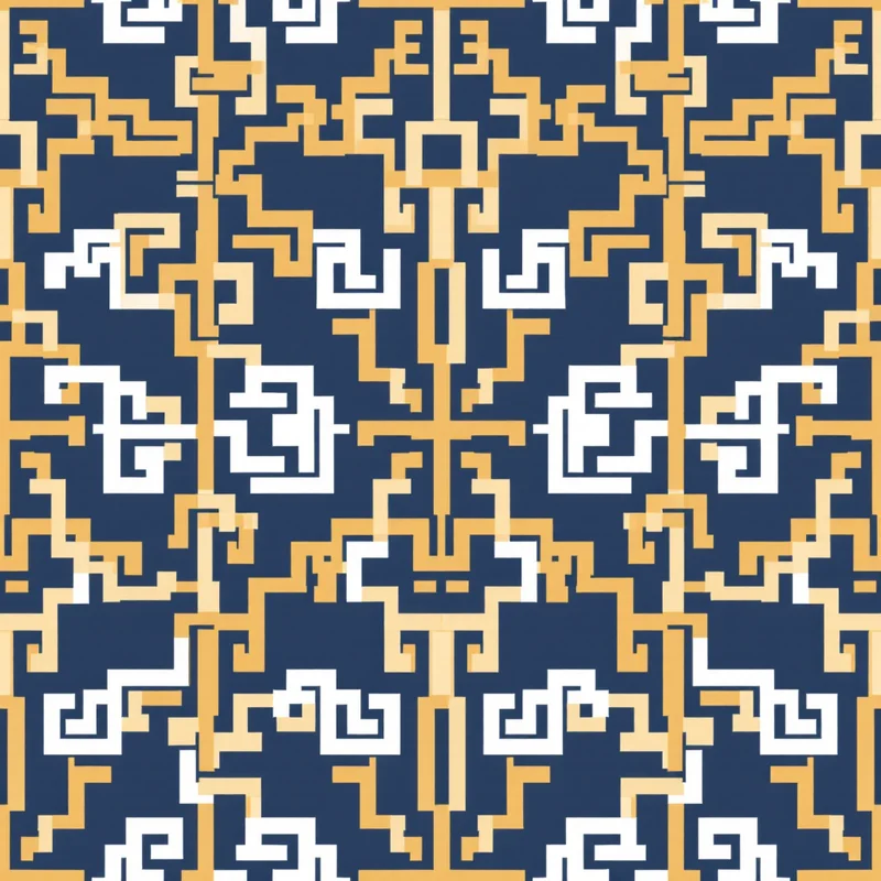 Seamless cultural greek blue pattern tile