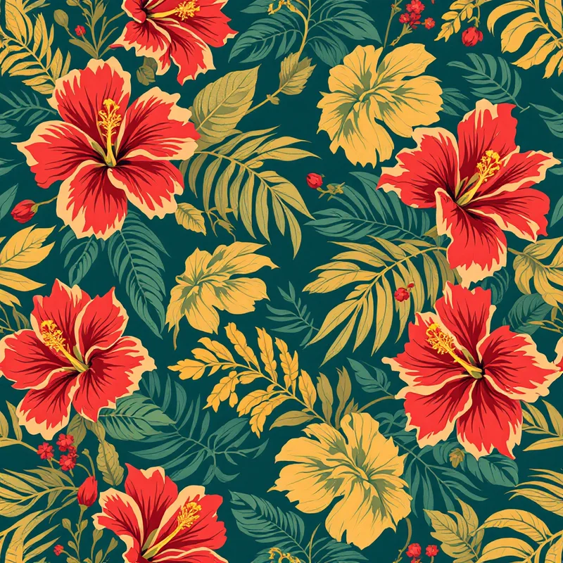 Seamless cultural hawaiian tropical pattern tile