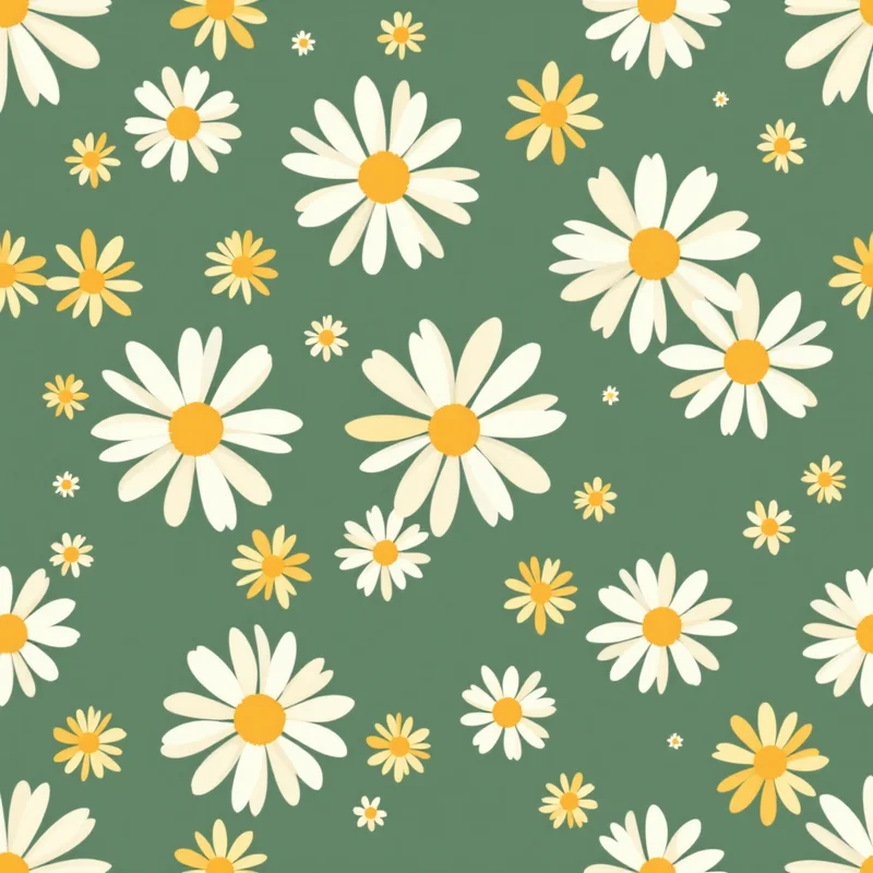 Daisy Meadow free seamless pattern tile