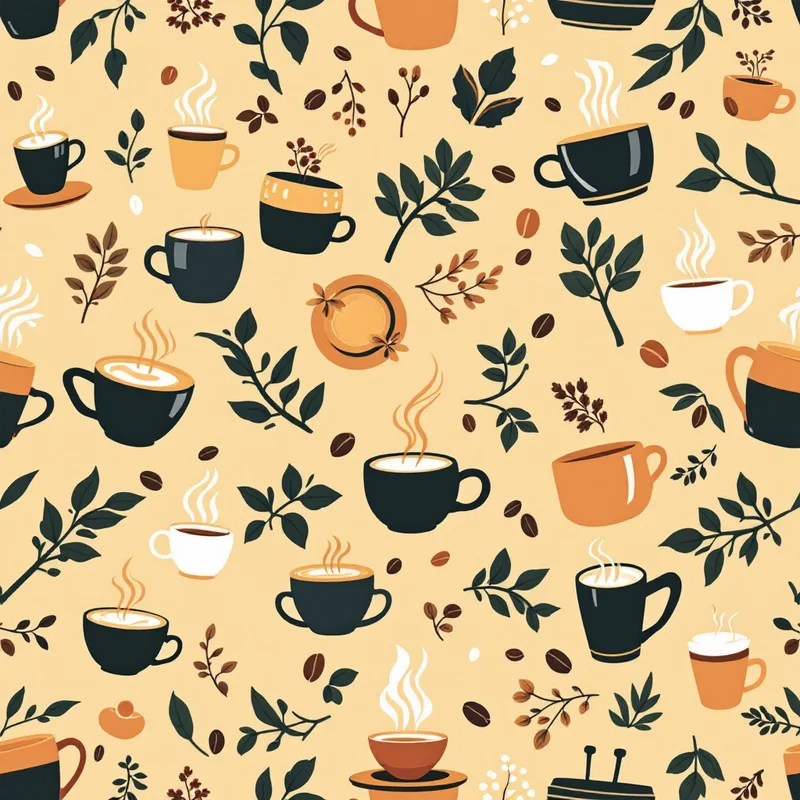 Seamless food coffee brown pattern tile