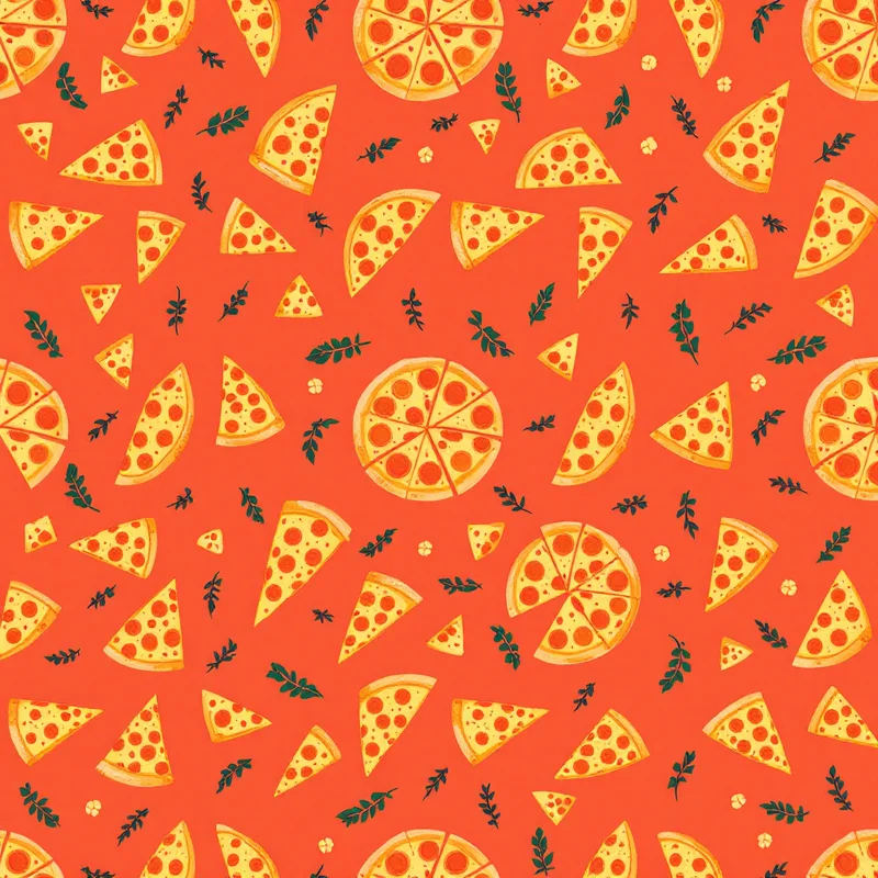 Seamless food pizza warm pattern tile