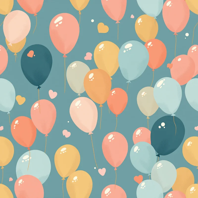 Seamless kids balloon multi pattern tile