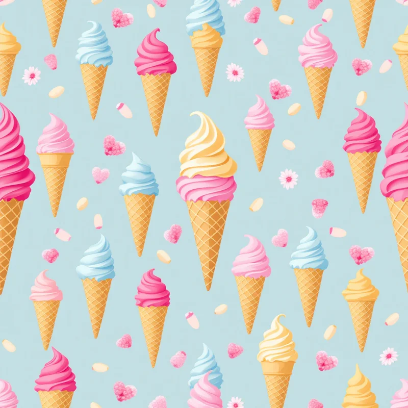 Seamless kids icecream pastel pattern tile