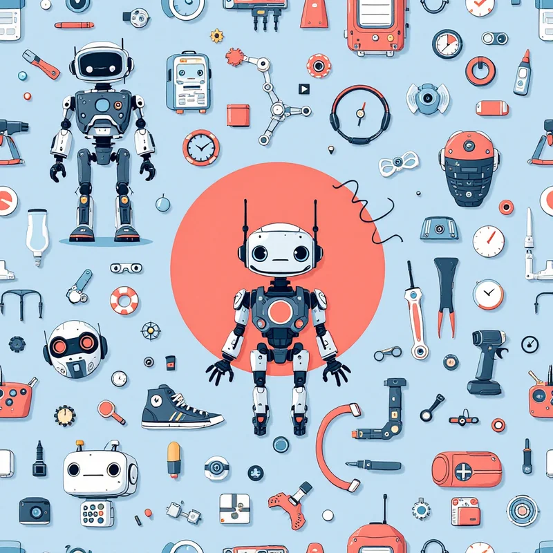 Seamless kids robot blue pattern tile