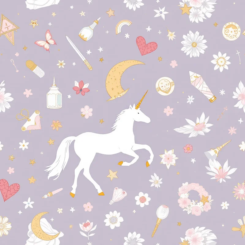 Seamless kids unicorn pastel pattern tile
