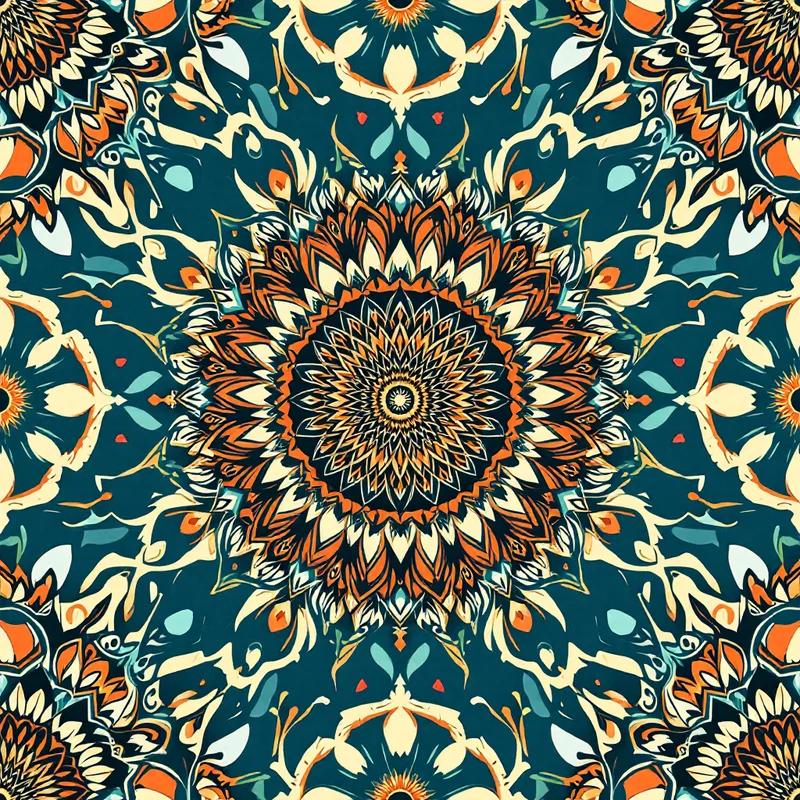 Boho Mandala free seamless pattern tile