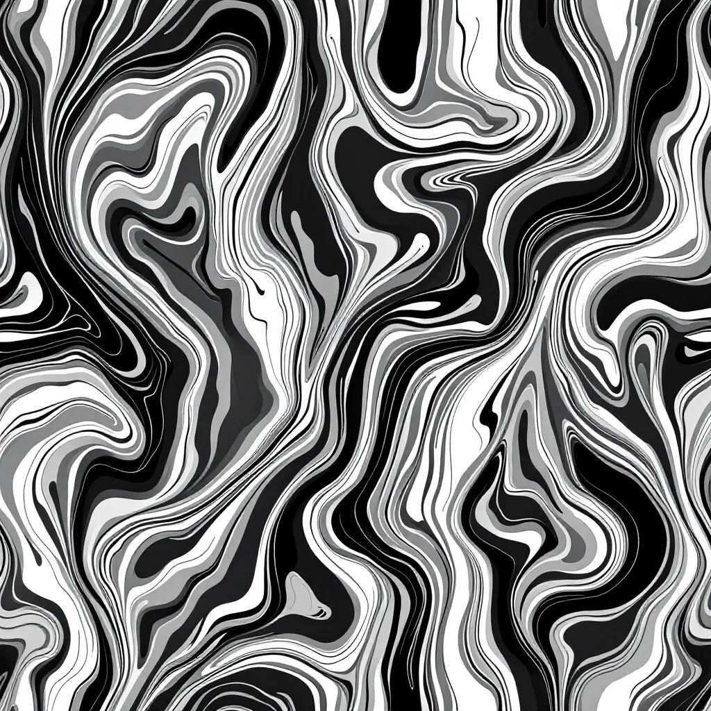 Seamless marble swirl monochrome pattern tile