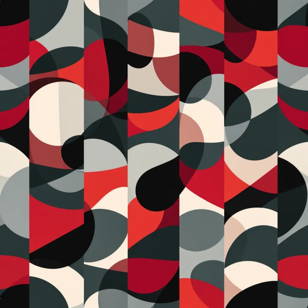 Seamless mid century geometric red pattern tile