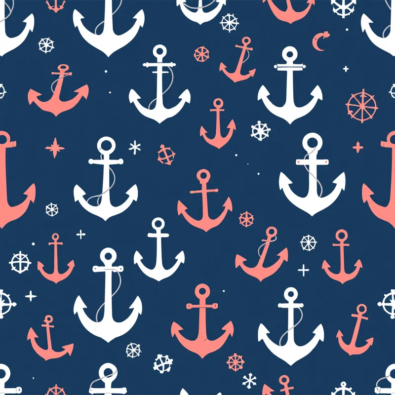 Seamless nautical anchors navy pattern tile