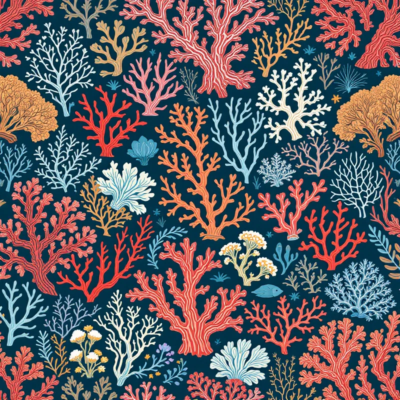 Seamless nautical coral pink pattern tile