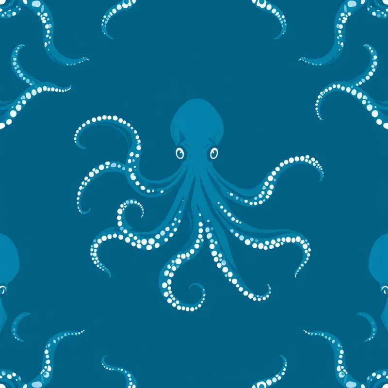 Seamless nautical octopus deep pattern tile