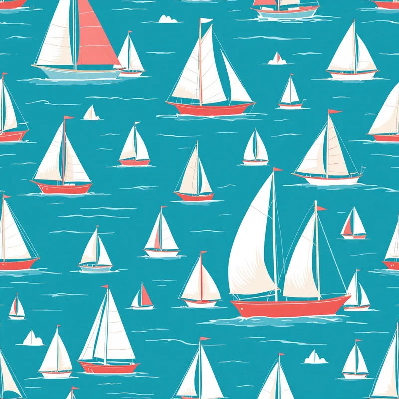 Seamless nautical sailboat sky pattern tile