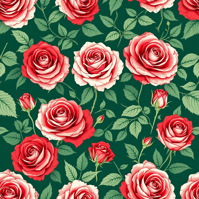 Rose Bouquet free seamless pattern tile