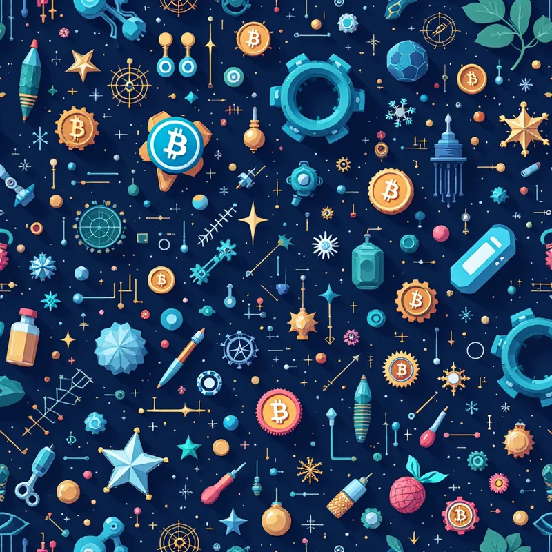 Seamless tech blockchain blue pattern tile