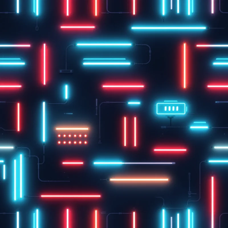 Seamless tech neon redcyan pattern tile