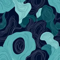 Seamless abstract topography teal pattern tile