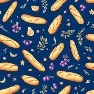Seamless bakery baguette navy pattern tile