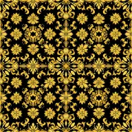Seamless gold damask ornamental pattern tile
