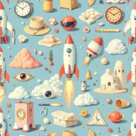 Seamless kids rocket blue pattern tile