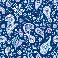 Seamless paisley floral blue pattern tile