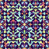 Seamless psychedelic floral neon pattern tile