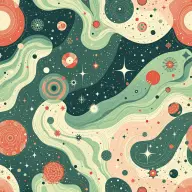 Seamless retro cosmic galaxy pattern tile