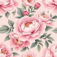 Seamless romantic peony pink pattern tile
