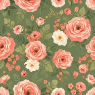 Seamless romantic roses red pattern tile