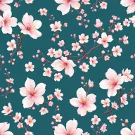 Seamless seasonal cherry spring pattern tile