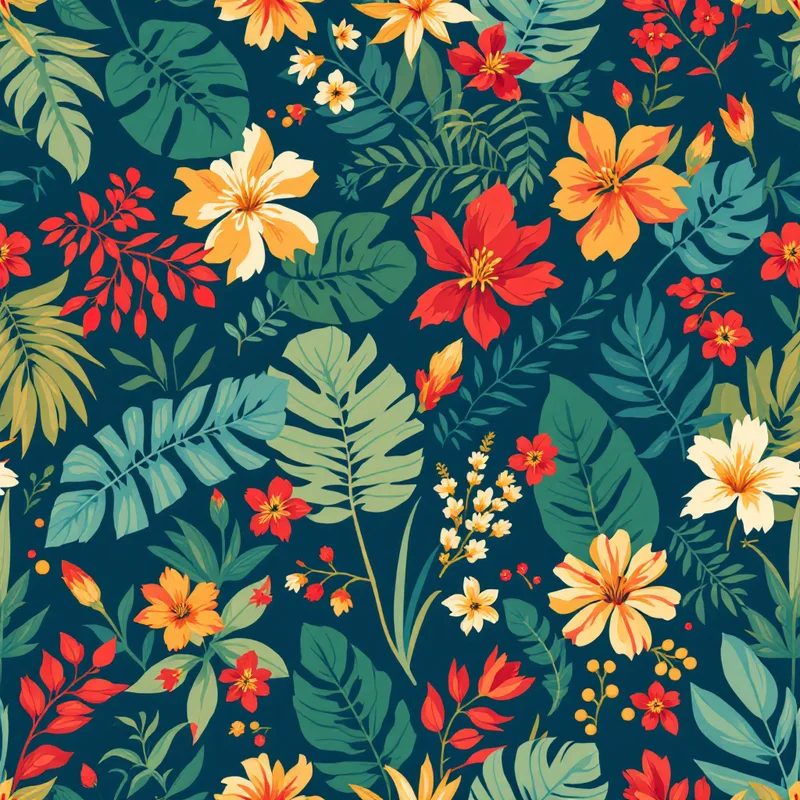 Tropical Floral free seamless pattern tile