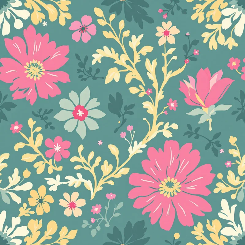 Seamless vintage chintz pink pattern tile