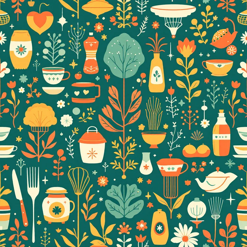 Retro 70s Pattern Revival: Psychedelic, Groovy & Earth-Tone Design - seamless pattern design example 3