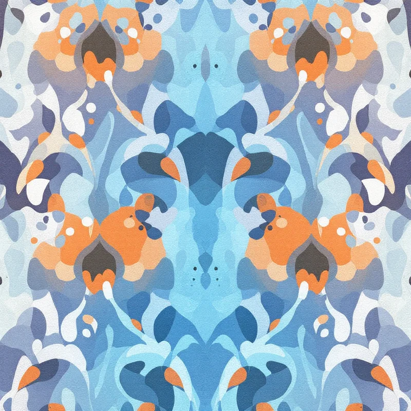 Seamless watercolor butterfly blue pattern tile