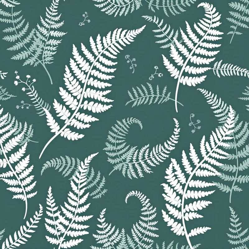 Seamless watercolor fern sage pattern tile